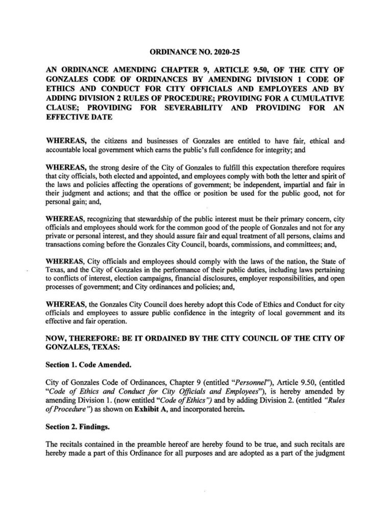 City Officials Face New Proposed Ethics Rules for Conduct